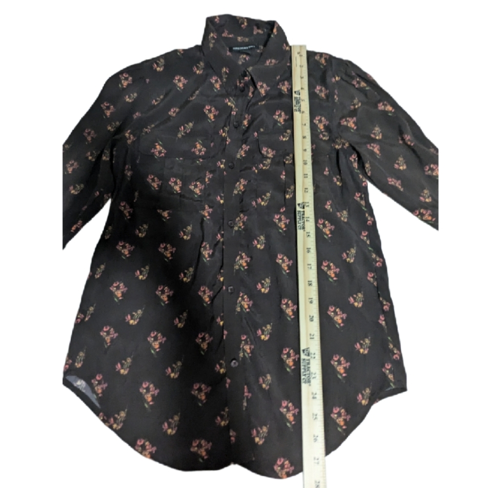 Something Navy Xxs Utility Blouse Button Down Bro… - image 3